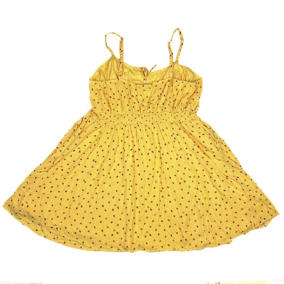 torrid Mini Gauze Smocked Waist Dress Strawberries Yellow Dress Size 3 - NWOT - Picture 5 of 9